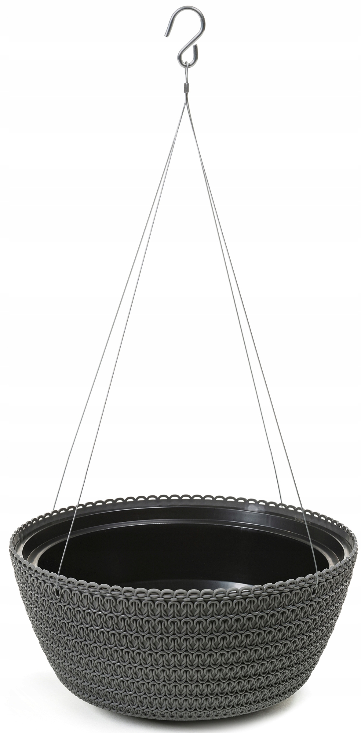 Lamelový kvetináč 24 cm x 24 x 13,2 cm priemer 24 cm plastový čierny